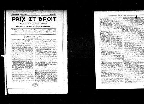 Paix et Droit.  (01/01/1921)